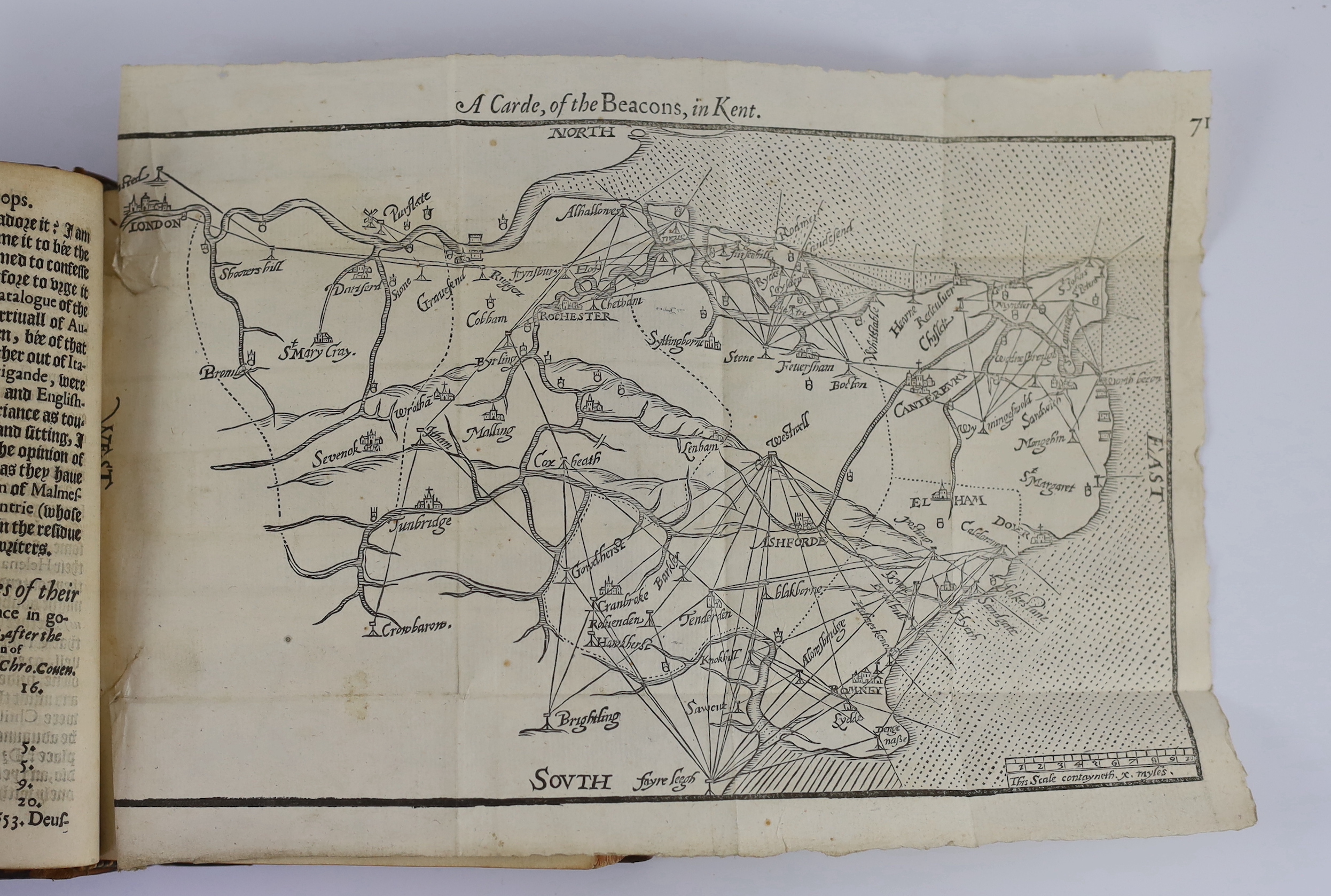 Lambarde, William - A Perambulation of Kent: conteining the description, hystorie, and customes of that shyre ... (second edition) now increased and altered ... title within generously decorated border, heptarchy map, fo